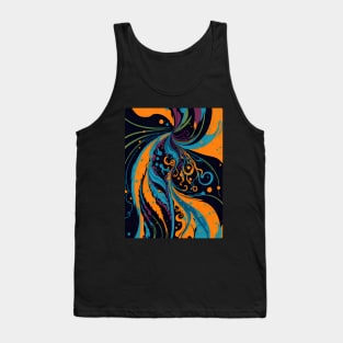 Abstract Colorful Ink Swirl Tank Top